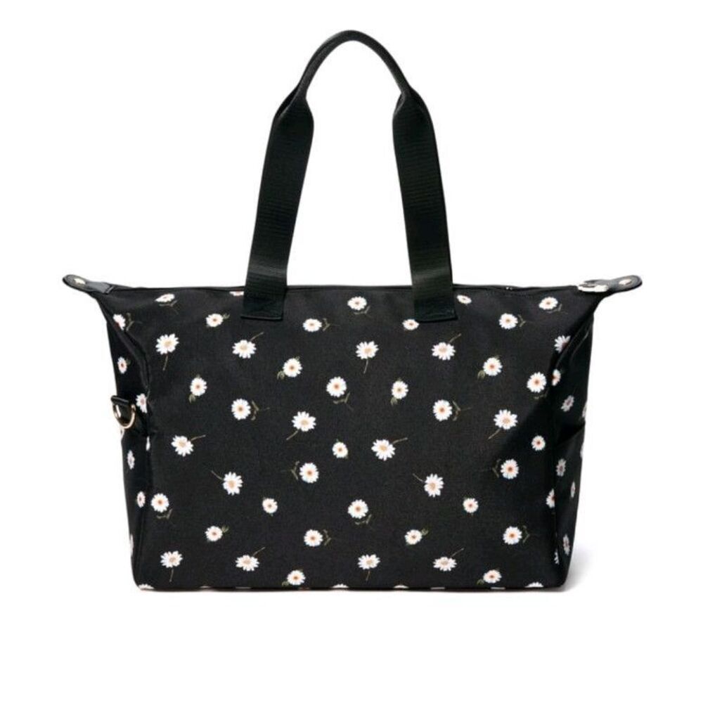 Alice + Olivia Black w/ White Daisy Print Duffel Bag/AO X FABFITFUN DUFFEL BAG